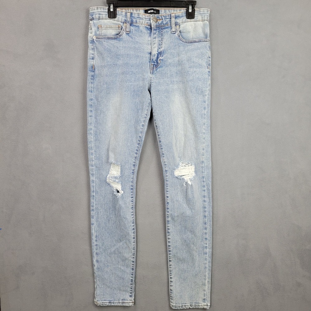 Novamen Jeans Mens 30 Blue Denim Cotton Stretch‎ Travel Distressed Skinny Leg